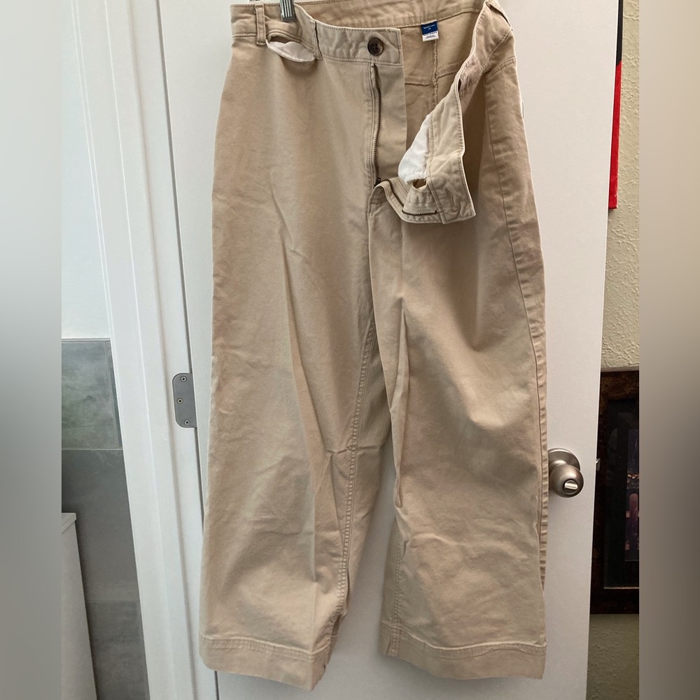 Women Khaki Old Navy Wide Leg Pants